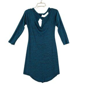 Bar III Women's Long Sleeve Midi Dress Turquoise Size M